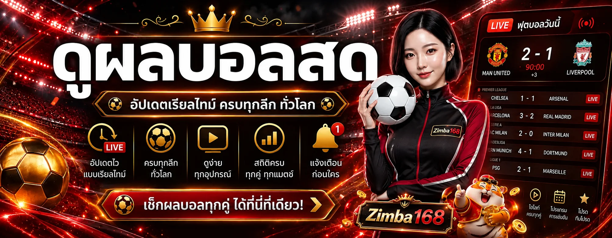 ภาพประกอบ Zimba168 กีฬา ผลบอลสด ตารางแข่ง อัปเดตครบ